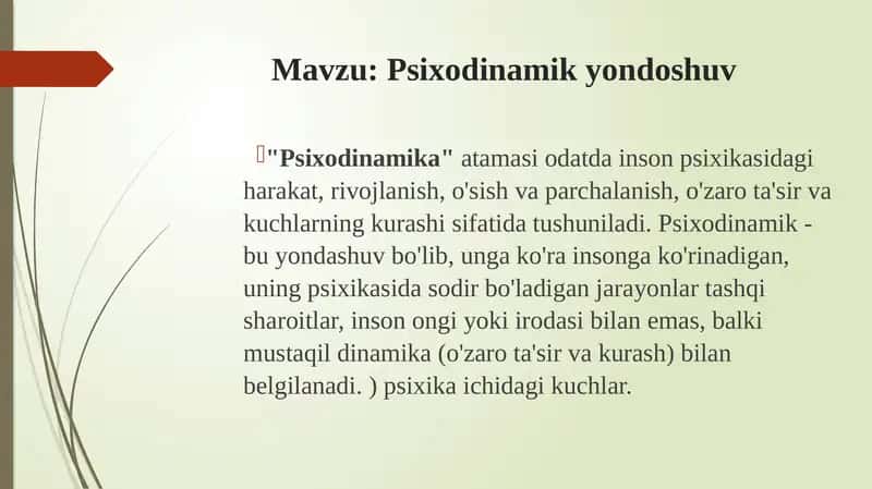 Psixodinamik yondoshuv 1