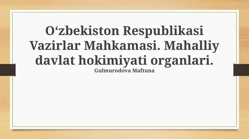 Oʻzbekiston Respublikasi Vazirlar Mahkamasi 1