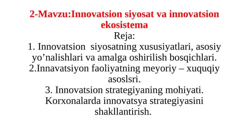 Innovatsion strategiya 1