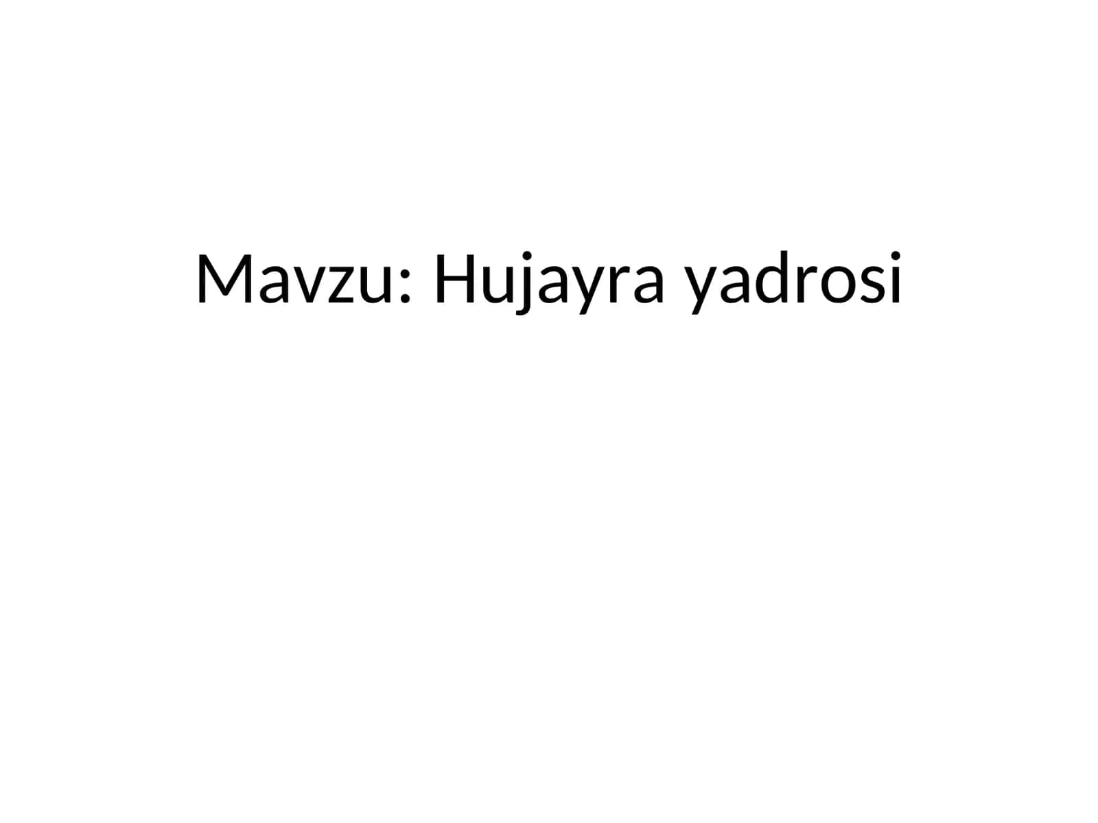 Hujayra yadrosi 1