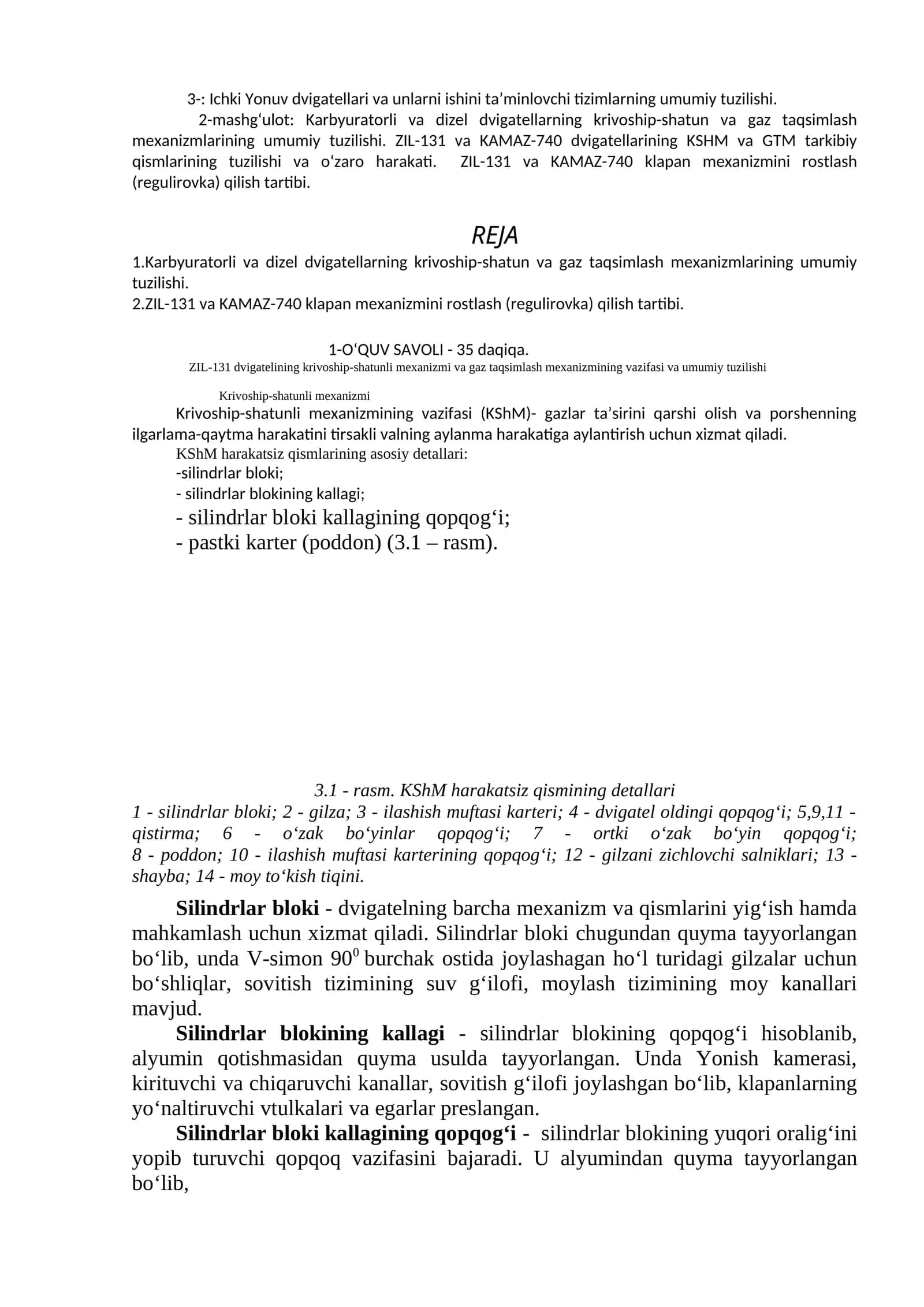 Ichki Yonuv dvigatellari va unlarni ishini ta’minlovchi tizimlar 1