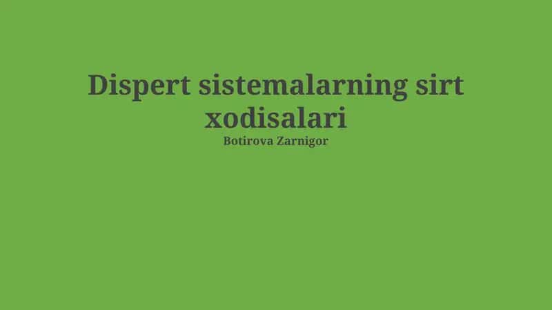 Elektroforez va Elektrokinetik Hodisalar 1