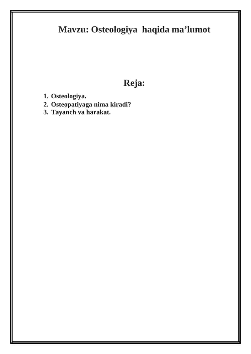 Osteologiya haqida ma’lumot 1