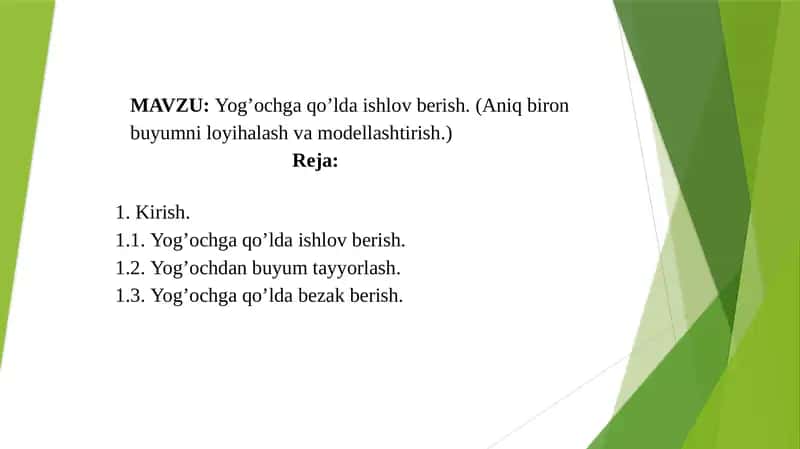 Yog’ochga qo’lda ishlov berish 1