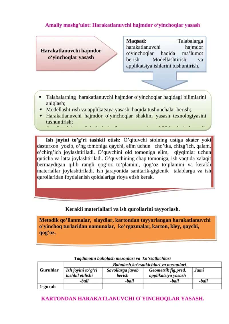Harakatlanuvchi hajmdor o‘yinchoqlar yasash 1