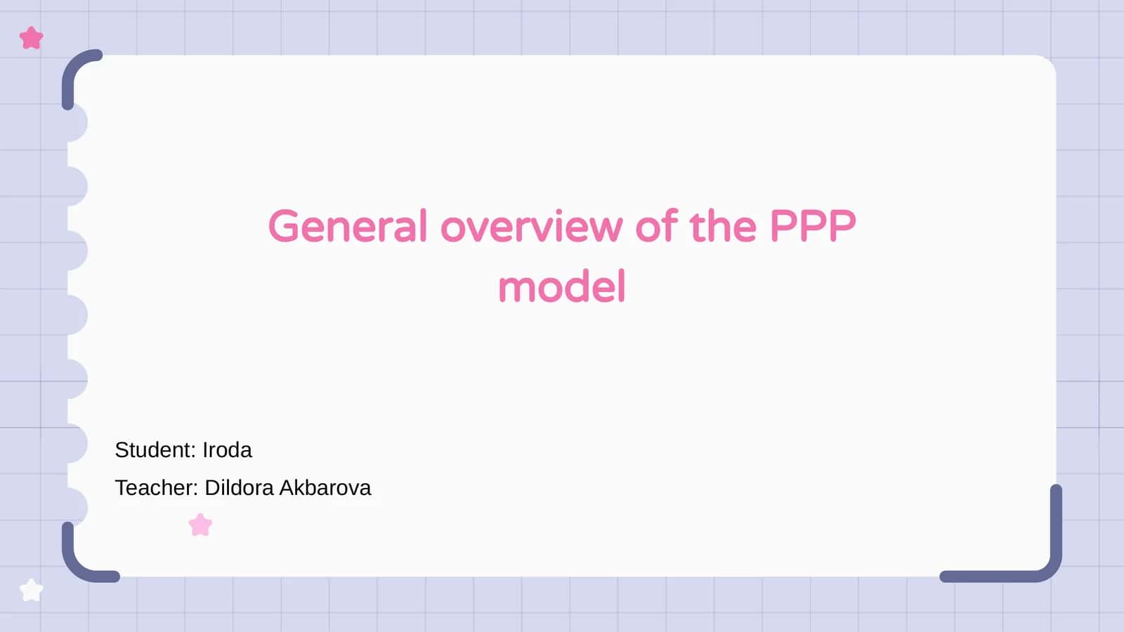 General overview of the PPP model 1