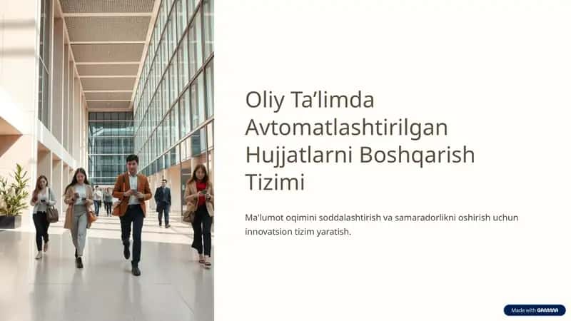 Avtomatlashtirilgan Hujjatlarni Boshqarish Tizimi 1