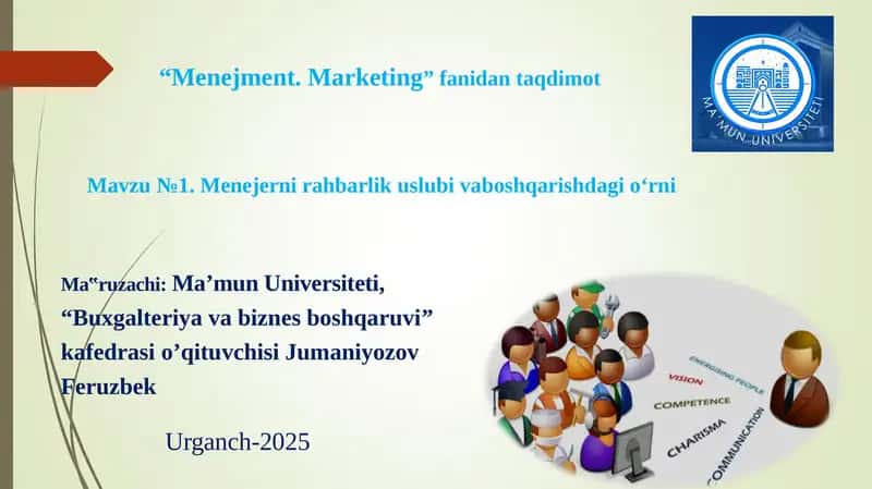 Menejer va rahbarlik uslubi tushunchasi 1
