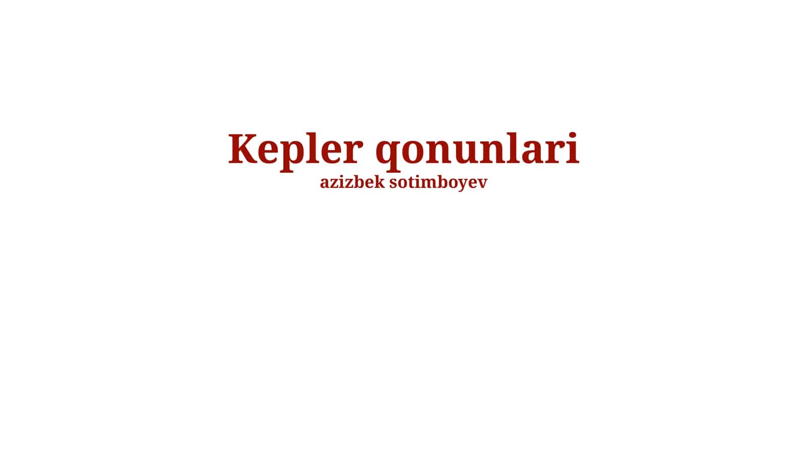 Kepler qonunlari 1