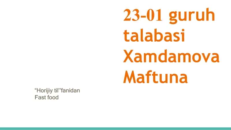FAST FOOD 1