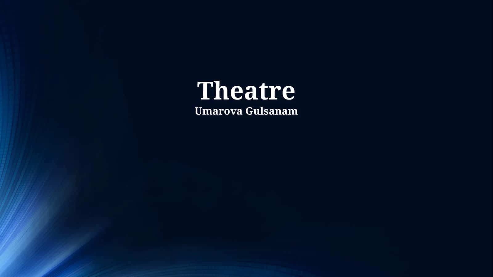 A Journey Through Theatre History and Dramatic Literature 1