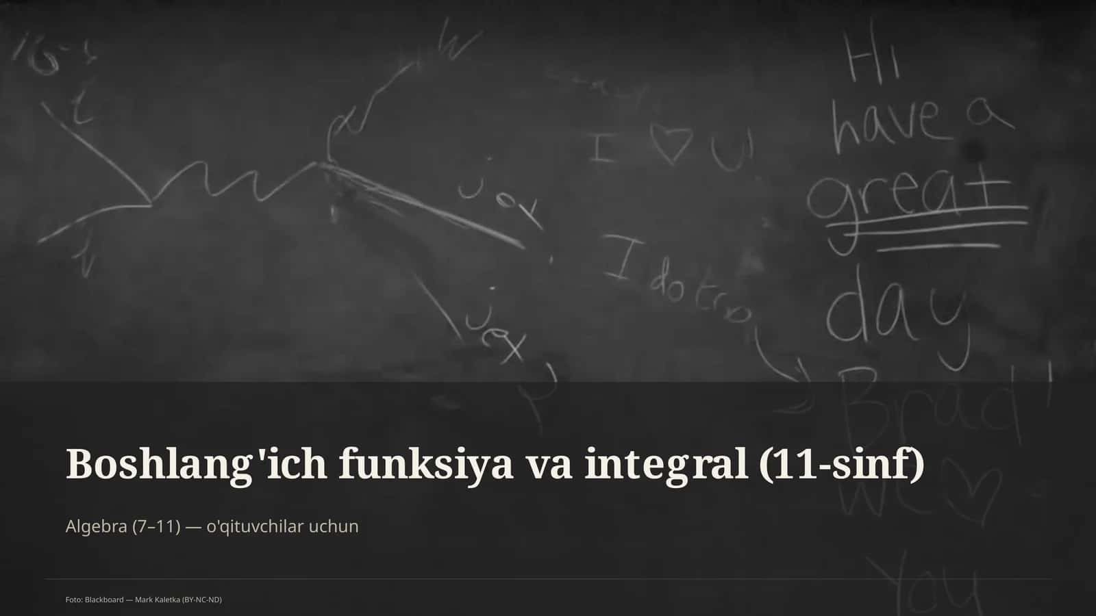 Boshlang'ich funksiya va integral (11-sinf) 1