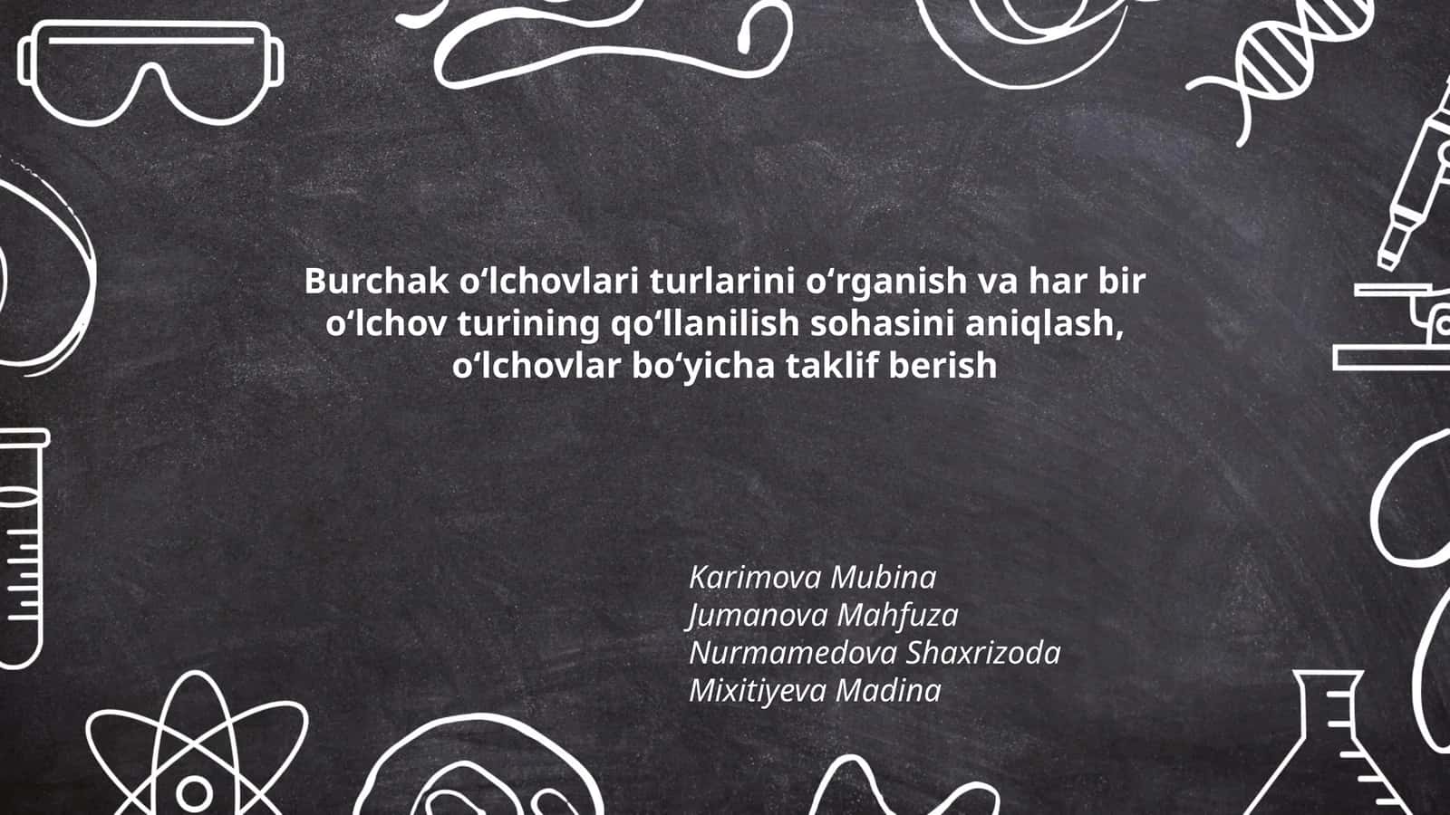Burchak o'lshevlarining turlari 1