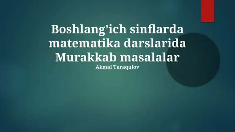 Murakkab masalalar 1