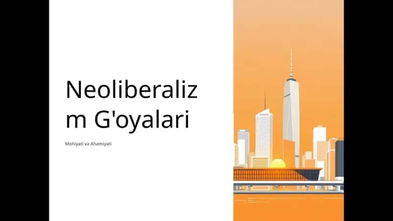 Neoliberalizm G'oyalari 1