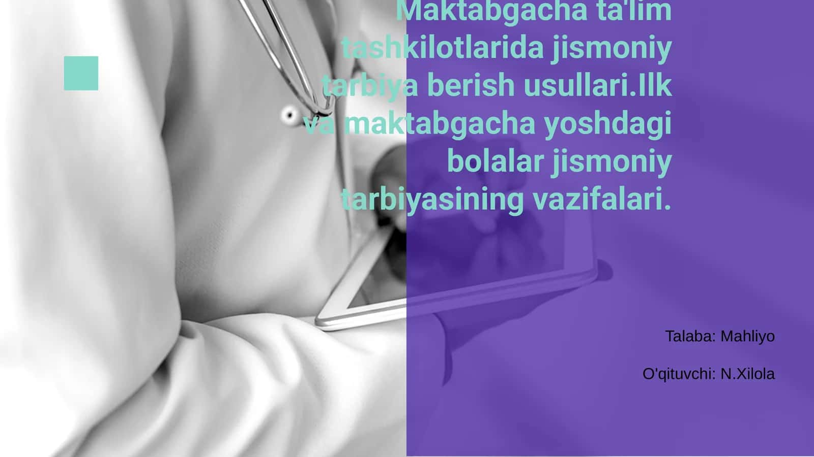 Maktabgacha ta'limda Jismoniy Tarbiya Usullari 1