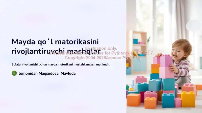 Mayda qoʻl matorikasini rivojlantiruvchi mashqlar 1