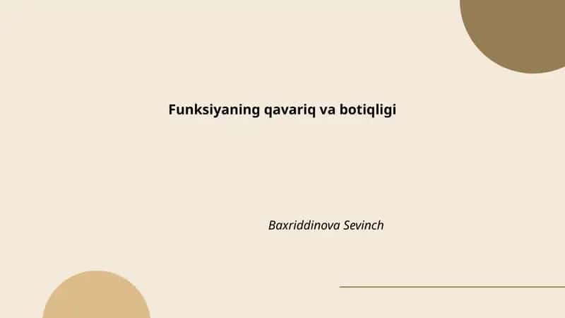 Funksiyaning qavariq va botiqligi 1