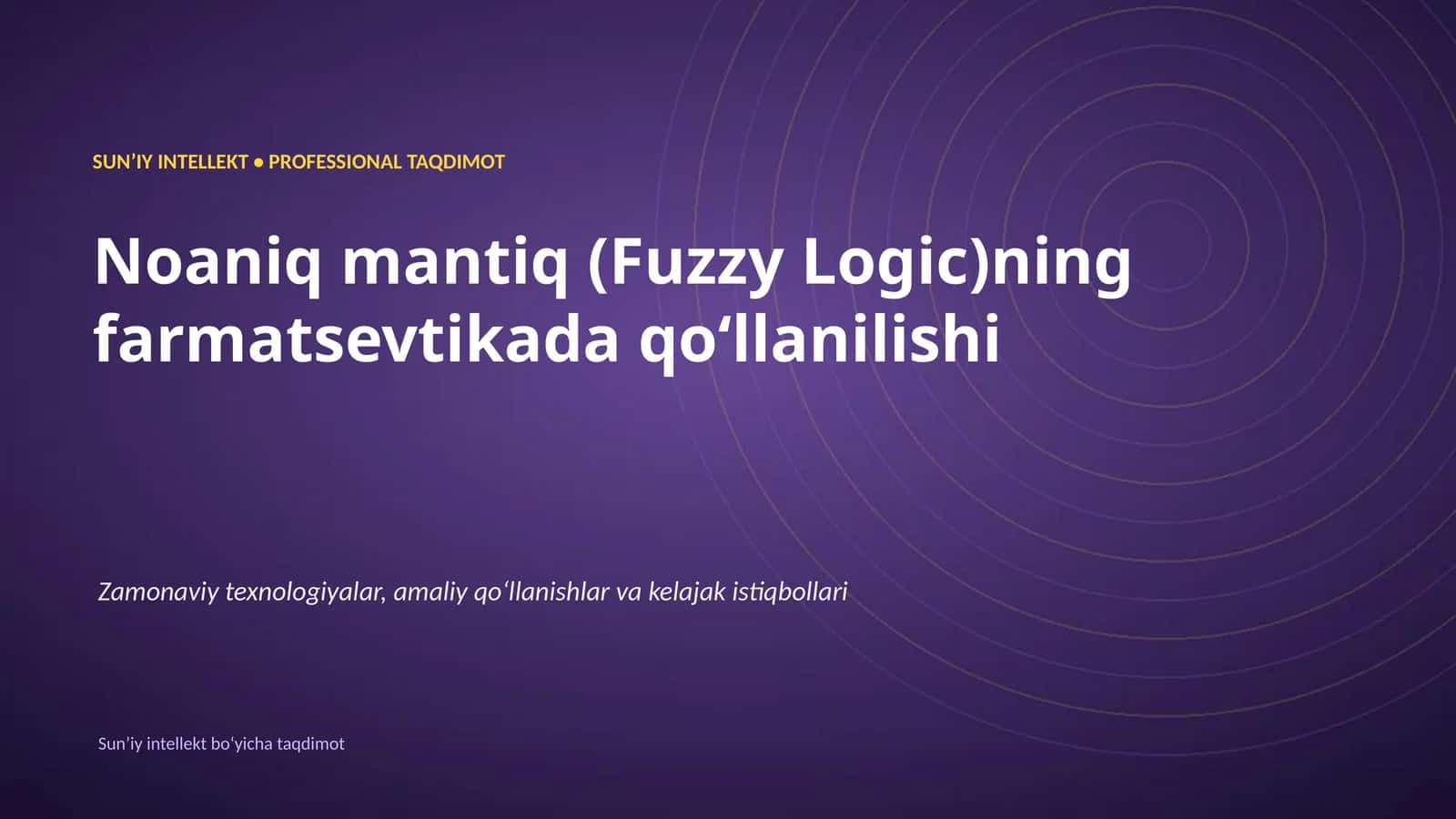 Sunʼiy intellekt boʻyicha taqdimot 1