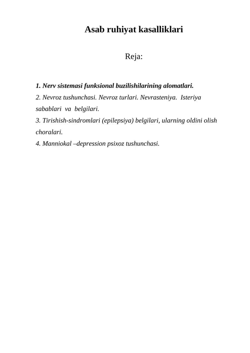 Asab ruhiyat kasalliklari 1