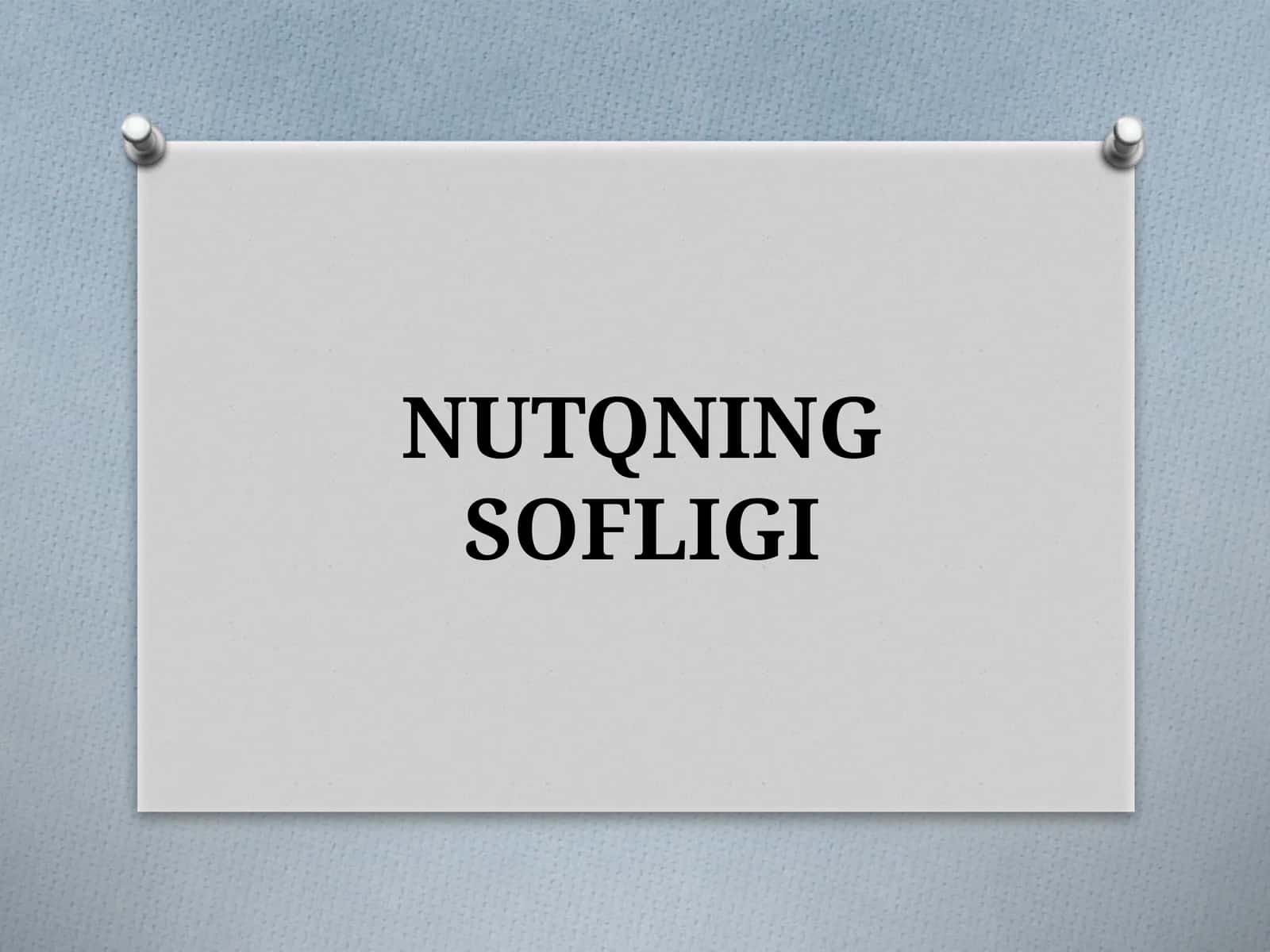 NUTQNING SOFLIGI 1
