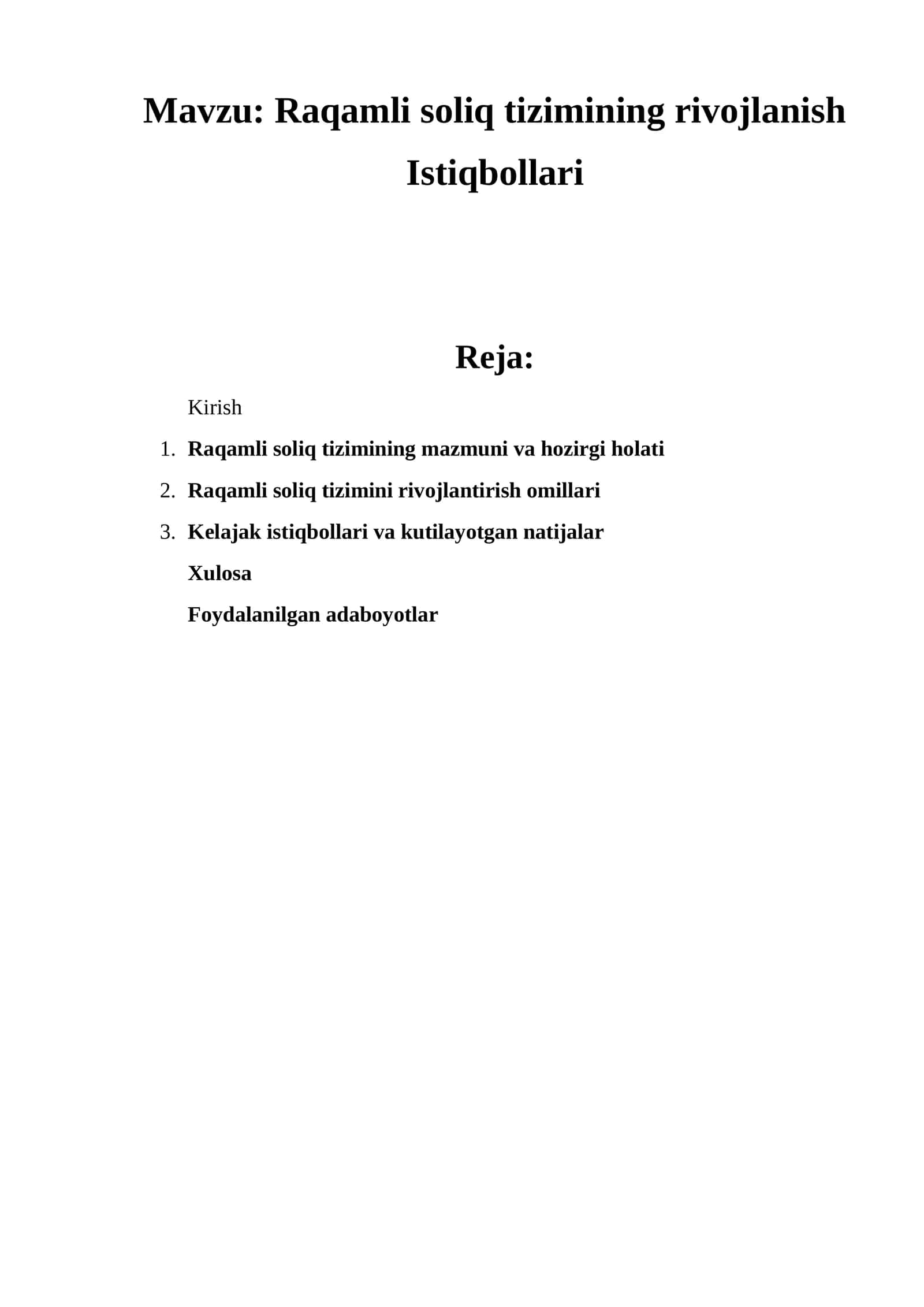 Raqamli soliq tizimining rivojlanish 1