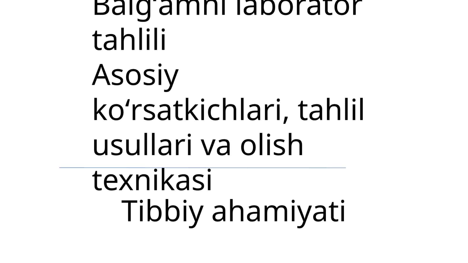 Balgʻamni laboratoriya tahlili 1