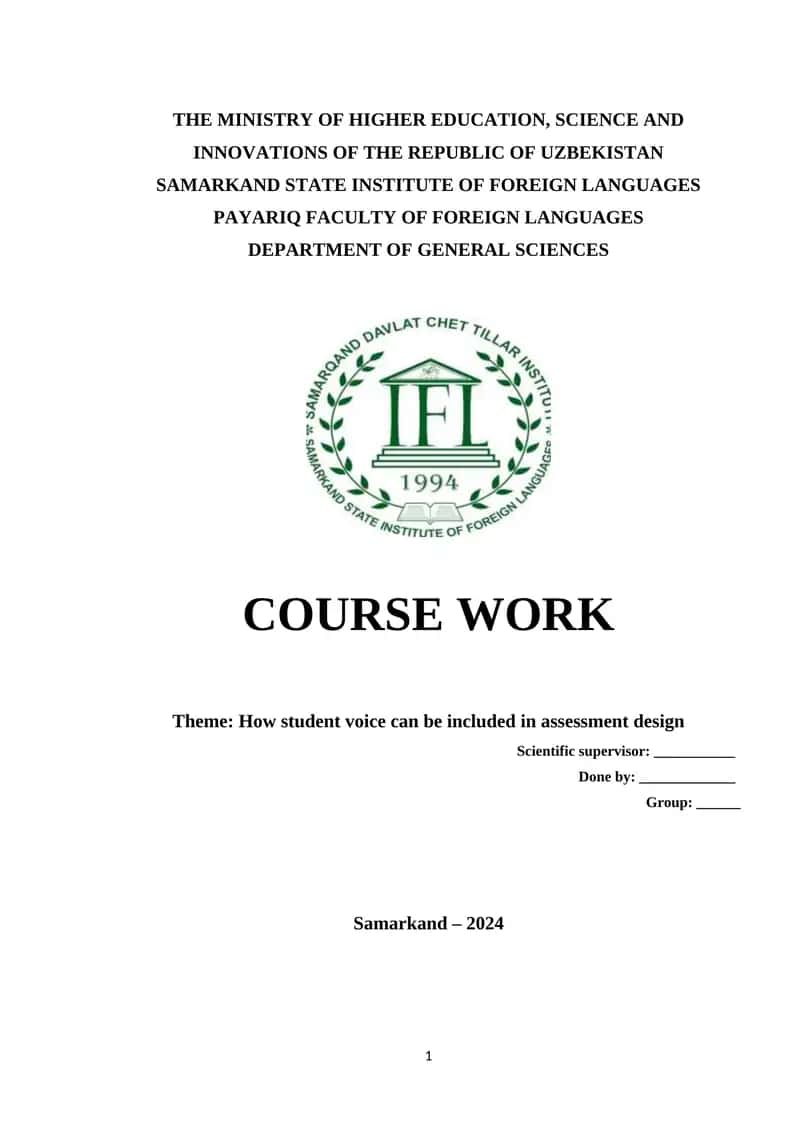 How student voice can be included in assessment design 1