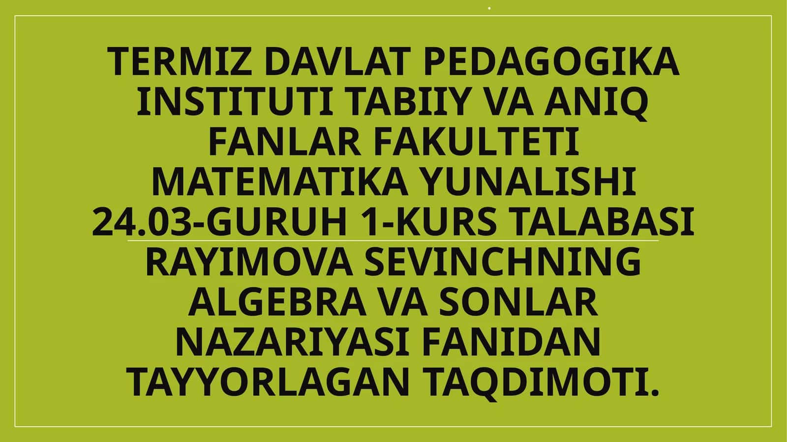 ALGEBRASONLAR MAYDONI 1