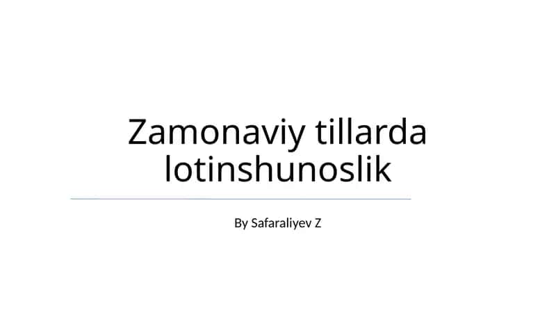 Zamonaviy tillarda lotinshunoslik 1