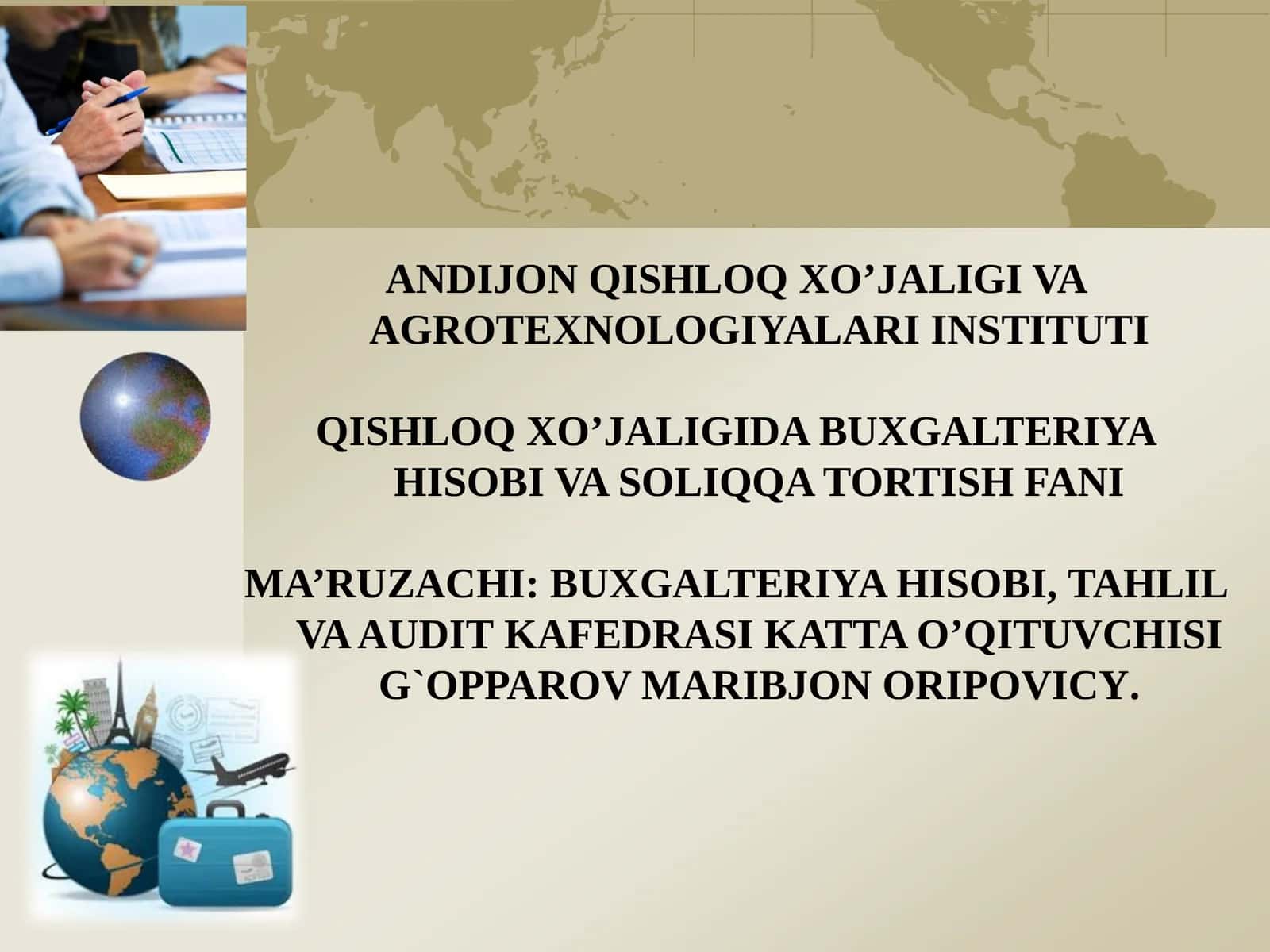 Buxgalteriya Hisobi va Soliqqa Tortish Fani 1