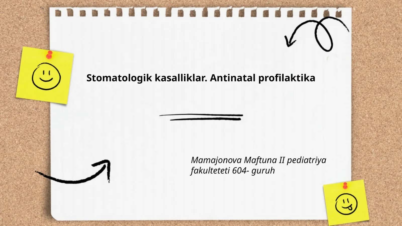 Stomatologik kasalliklar. Antinatal profilaktika 1