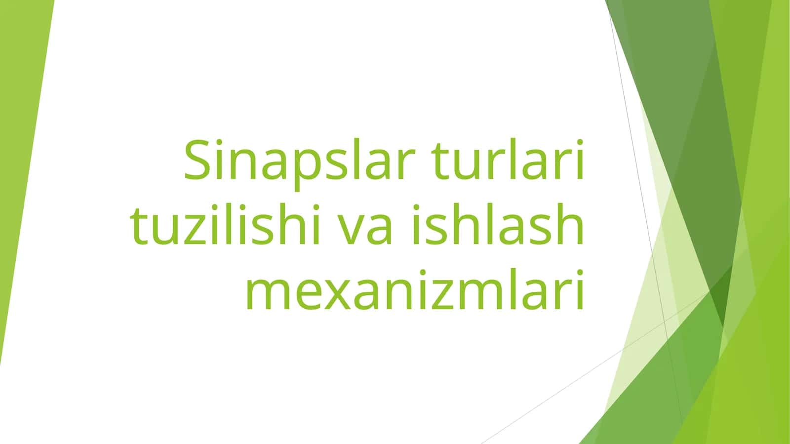 Sinapslar turlari tuzilishi va ishlash mexanizmlari 1