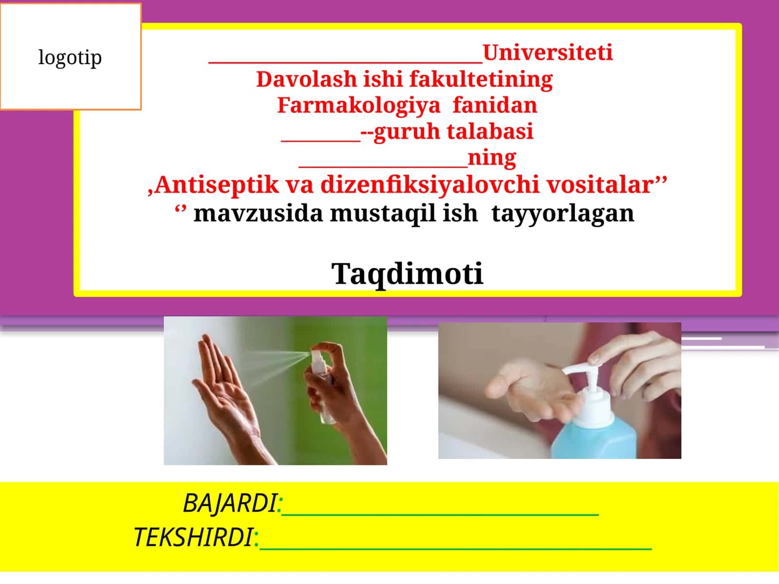 Antiseptik va dezinfeksiya vositalari 1