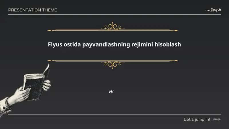 Flyus ostida payvandlashning rejimini hisoblash 1