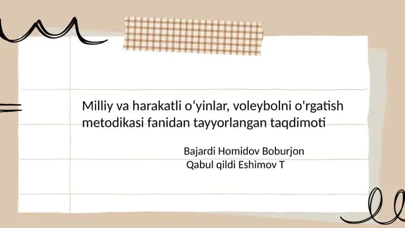 Voleybolni o'rgatish metodikasi 1