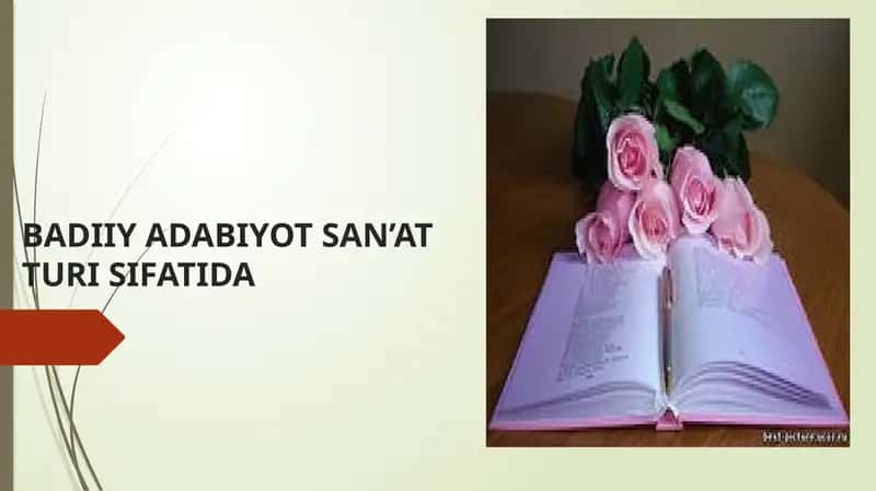 Badiiy adabiyot san’at turi sifatida 1