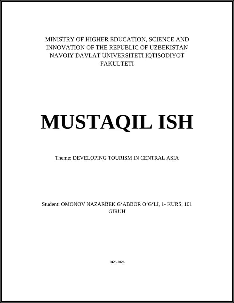 Sustainable eco-tourism strategies for Central Asia 1