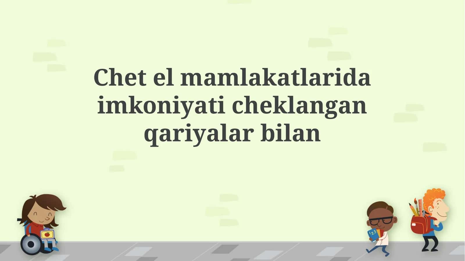 Chet el mamlakatlarida imkoniyati cheklangan qariyalar bilan 1