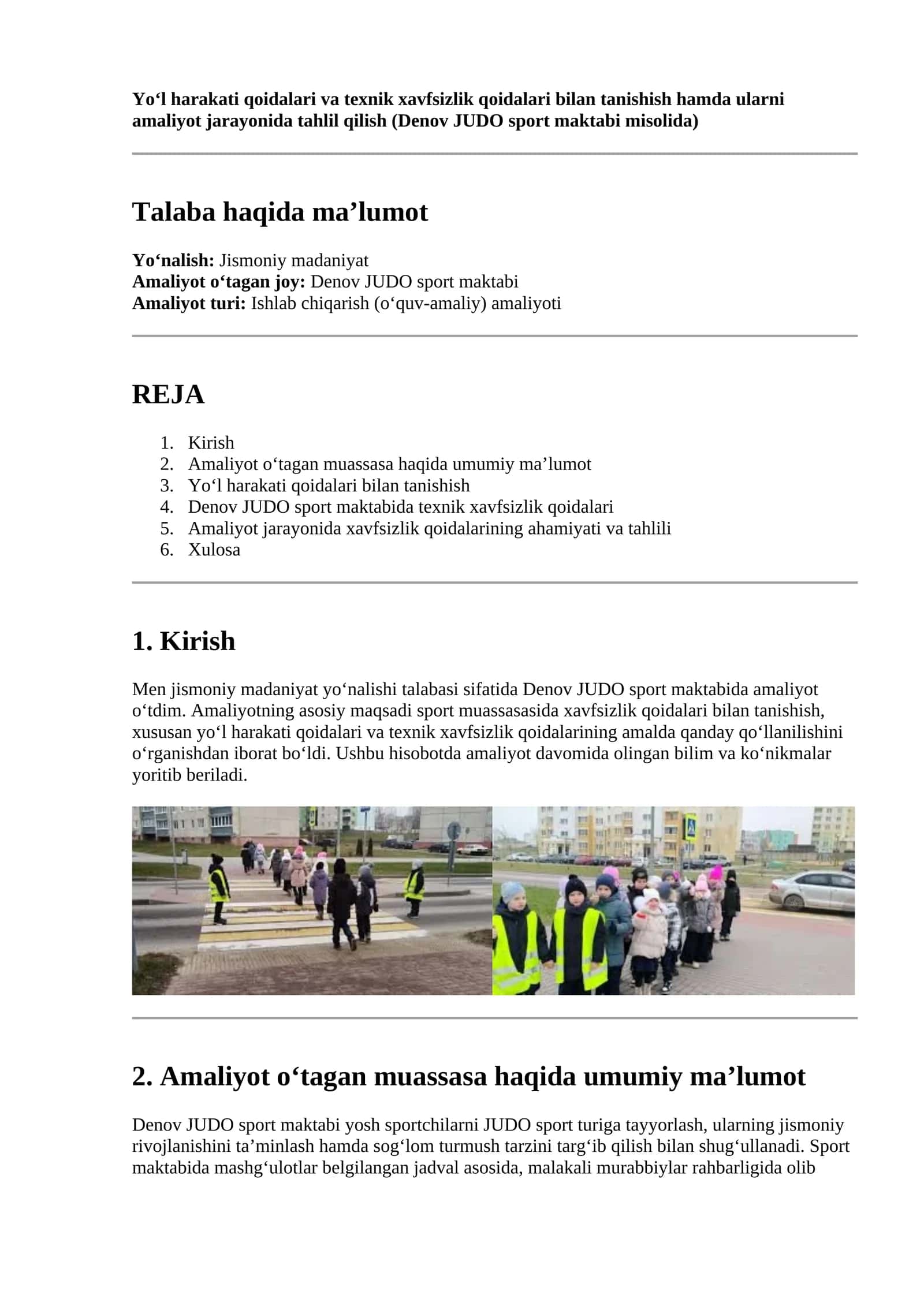 Yo‘l harakati qoidalari va texnik xavfsizlik qoidalari bilan tanishish 1