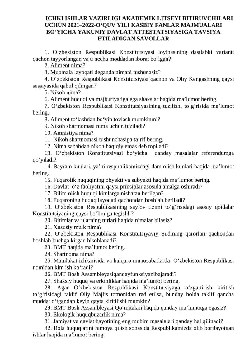 O‘zbekiston Respublikasi Konstitutsiyasi 1