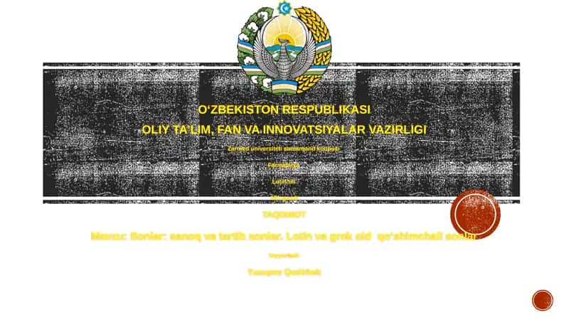 Sonlar: Sanoq va Tartib Sonlar 1