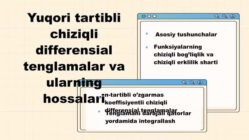 Yuqori tartibli chiziqli differensial tenglamalar 1