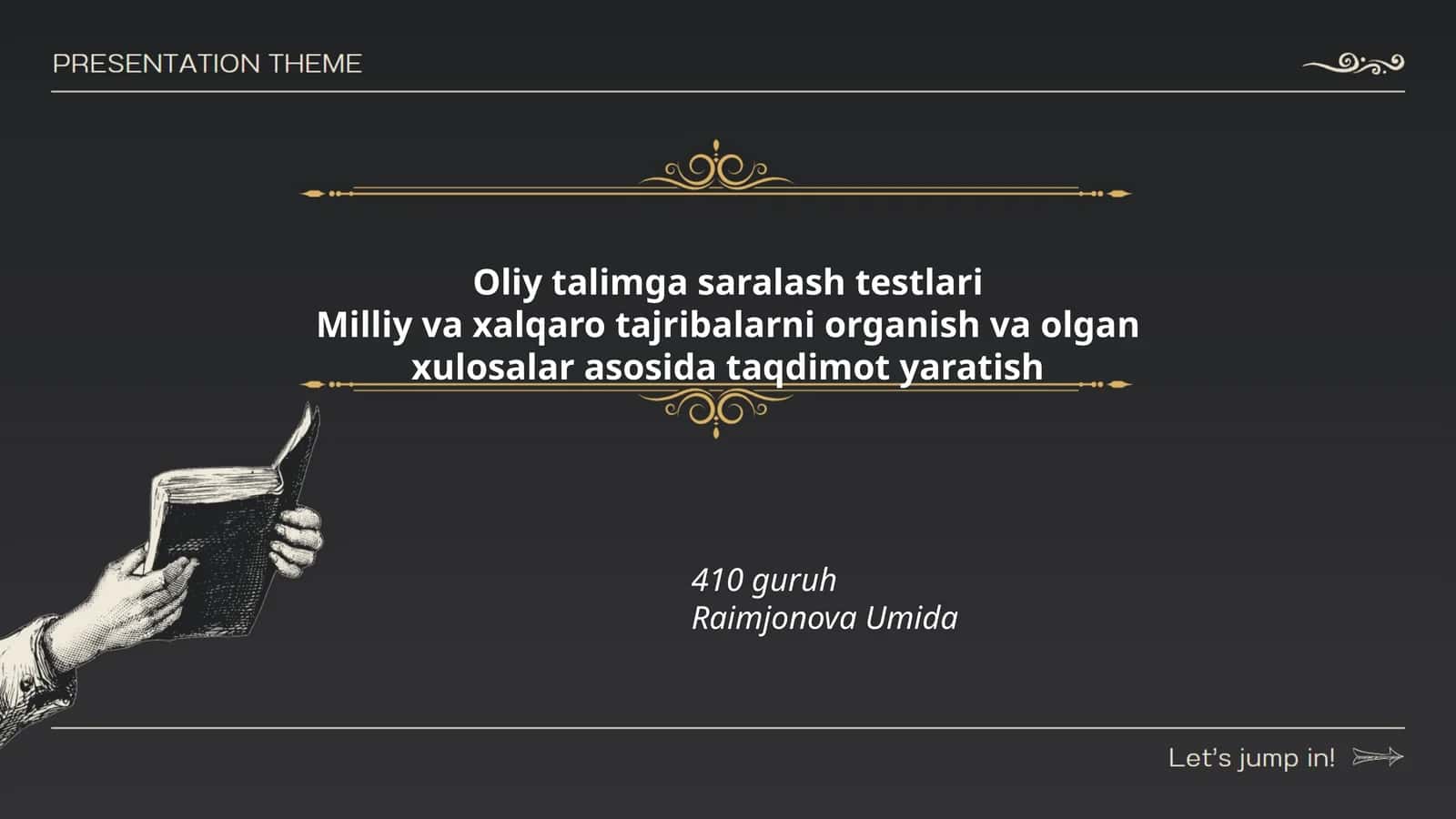 Oliy talimga saralash testlari 1