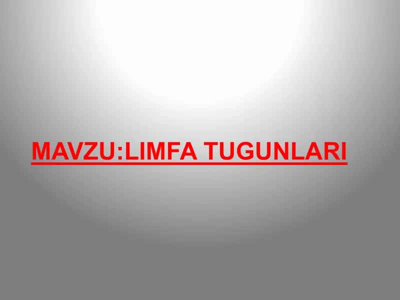 Limfa tugunlari 1