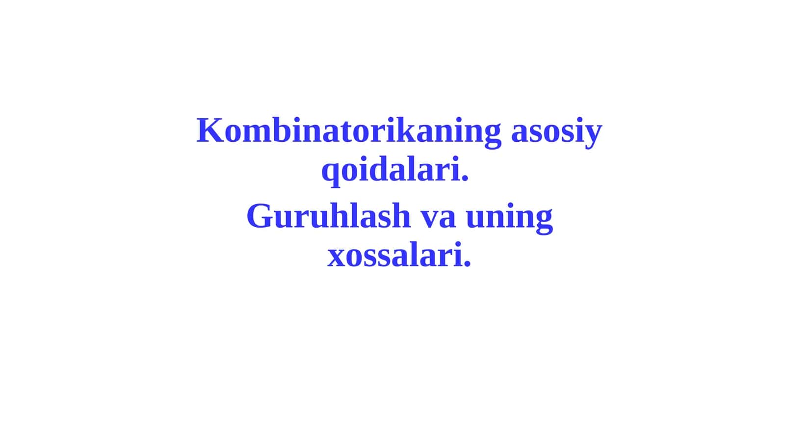 Kombinatorikaning asosiy qoidalari 1