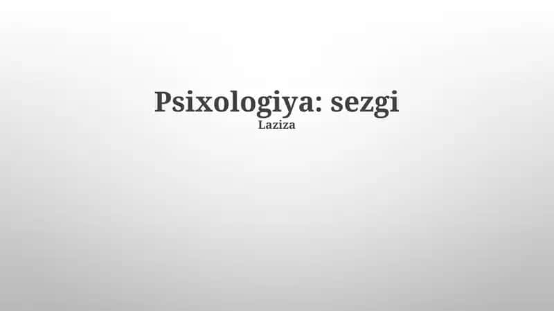 Psixologiya: sezgi 1