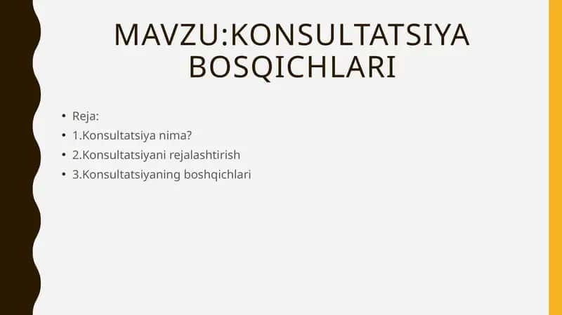 Konsultatsiya bosqichlari 1