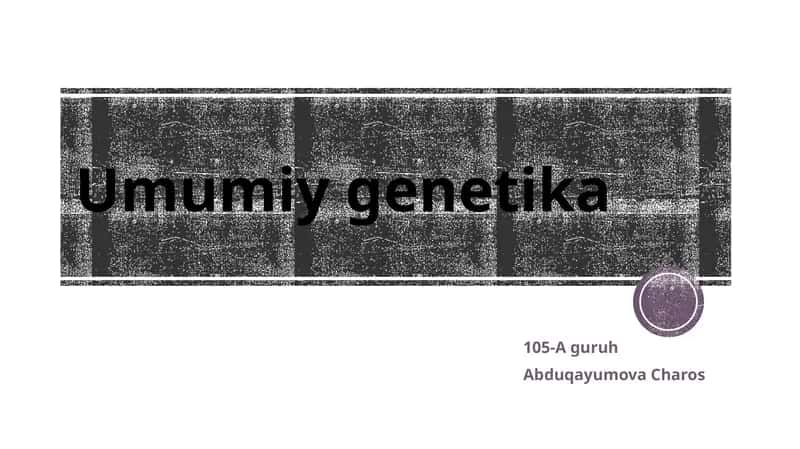 tibbiy bialogiya fanidan mustaqil ish 1