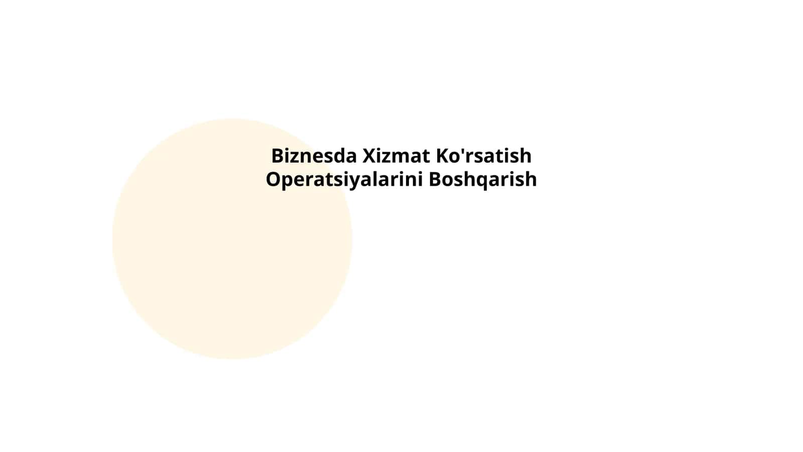 Biznesda Xizmat Ko'rsatish 1